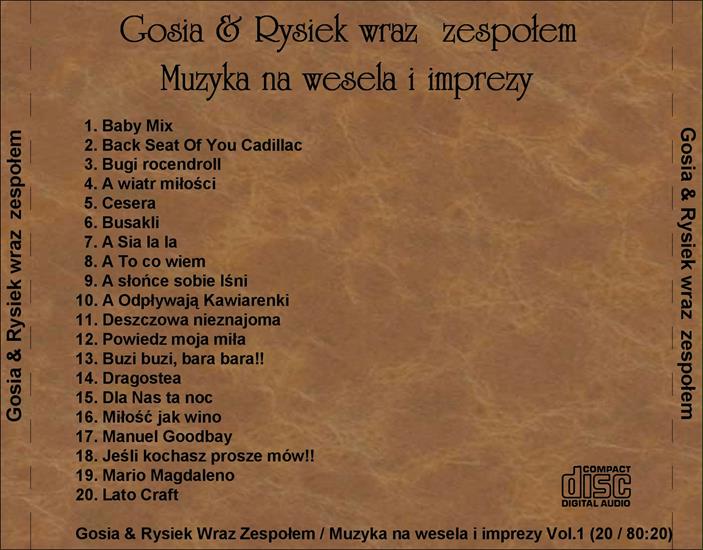 Gosia i Rysiek  wraz zespołem vol.1 - Gosia  Rysiek wraz zespołem vol.1 - Back.jpg