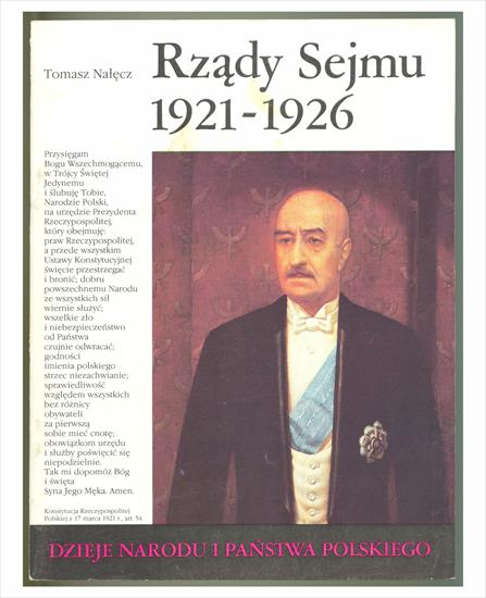 Rządy Sejmu 1921-1926 - Tomasz Nałęcz - wyd. I - 1991 - .JPG