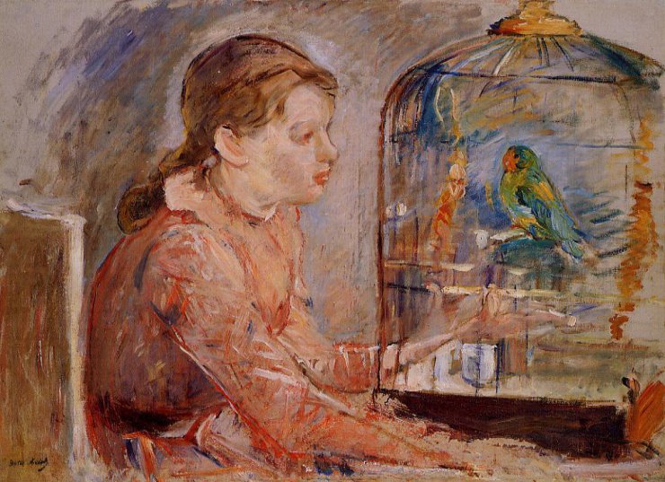Morisot Berthe 1841-1895 - Young Girl and the Budgie - 1888 - PC.jpeg