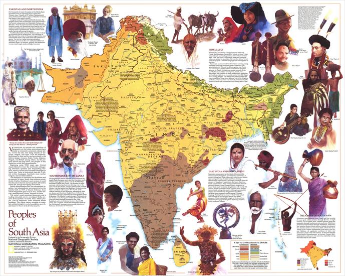 Mapy National Geographic. 539 map. Wysoka jakość - Asia - Peoples of South 1984.jpg