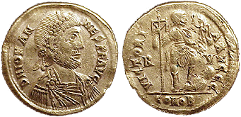 Rzym starożytny - uzurpatorzy samo... - 11-1. Jannes, zm. 425  cesarz zachodnior... do maja 425 roku. Znany jako uzurpator.png