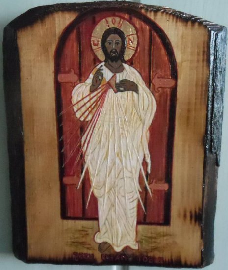 ikony i obrazy sakralne - Jezus Miłosierny-ikona 22,5x17,5.JPG