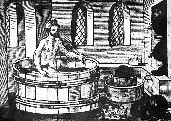 Filozofia, filozofowie starożytni - obrazy - Archimedes_bath. Archimedes w balji - za moment zawwoła - EUREKA.jpg