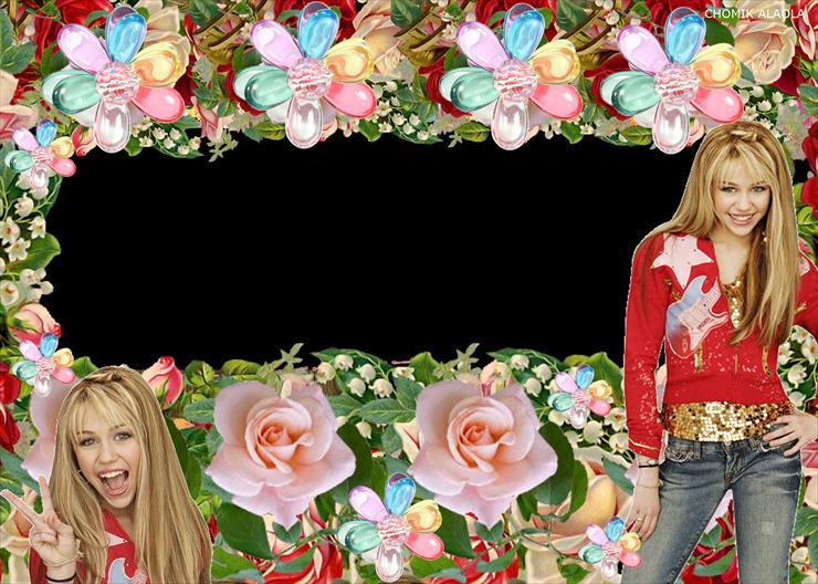 Hannah Montana - hannah montana ramka kwiaty chomik alaola.png