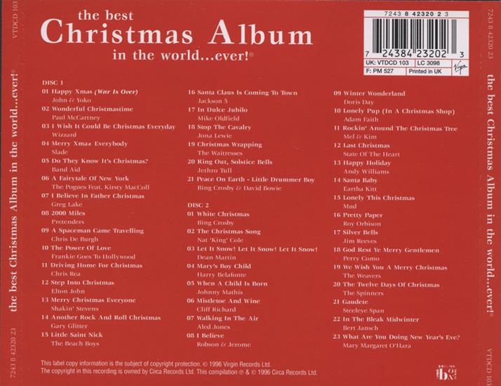 THE BEST CHRISTMAS - The Best Christmas Album In The World Ever back.jpg