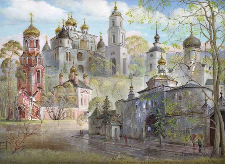 Kopuły Rosyjskich cerkwi w Fedoskino miniaturze - 1331.jpg