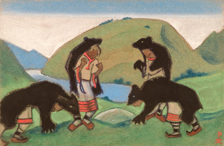 Mikołaj Roerich - the-elders-weared-in-bear-hides-1944.jpg
