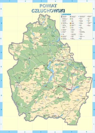 Mapy turystyczne, szlaki - Powiat Człuchowski Turystyczna rowerowa.jpg