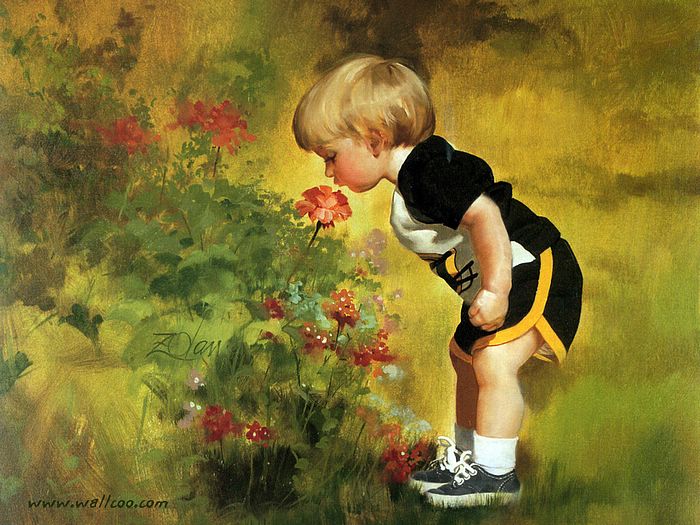DZIECI W MALARSTWIE - painting_children_childhood_kjb_DonaldZolan_34GrandmasGarden_sm.jpg